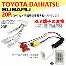 ステラカスタム H29.8 ～ LA160F スバル バックカメラ ステアリングスイッチ 分岐 変換 アダプター 20P 4P RCA 入力 市販 社外 ナビ_画像1