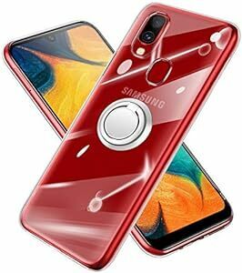 Samsung Galaxy A30 ケース クリア リング 透明 TPU リング付き 回転リング (Galaxy A30 SCV