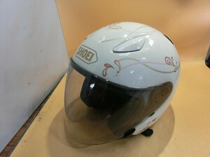 T【ト4-31】【100サイズ】SHOEI JーSTREAM ジェットヘルメット Sサイズ(55ｃｍ) バイク用品/※素材劣化 傷汚れあり