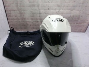 T【3ひ-27】【140サイズ】アライ/バイクヘルメット TOUR-CROSS3/ホワイト/Arai/XLサイズ/※汚れあり