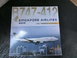 T【R3-35】【60サイズ】▲Dragon Wings/1/400 シンガポール航空 B747-412 50周年記念カラー/※外箱傷み有