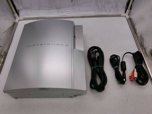 T【3ふ-52】【100サイズ】PS3 プレイステーション3 CECHL00 80GB シルバー 本体/通電可/ジャンク扱い/※傷・汚れ有