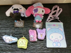 T【T3-43】【60サイズ】▲Sanrio サンリオ グッズセット/ぬいぐるみ マスコットキーホルダー ポシェット