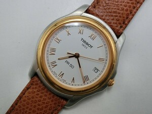 T【マ4-93】【送料無料】TISSOT ティソ J176/276K PR50 コンビ メンズサイズ クオーツ腕時計/撮影時動作OK/※傷汚れ有