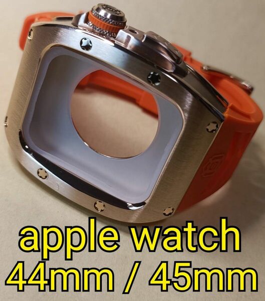 44mm 45mm RG メタル ラバー カスタム ステンレス apple watch アップルウォッチ ゴールデンコンセプト