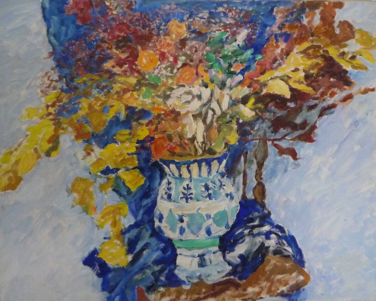 ★ Authentisches Werk Tadashi Tsubouchi Flowers in a Vase Ölgemälde Nr. F30 Nitten-Mitglied ☆ Meister: Saburo Miyamoto, Malerei, Ölgemälde, Stilllebenmalerei