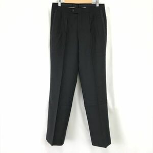 日本製/KINDWEAR★ピエール カルダン/pierre cardin★100％ウール/スラックス【W78/股下80cm/黒/black】サイドライン/pTrouser◆pBH562