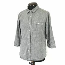 ビーノ/Beno★リネン混/五分袖シャツ【メンズL/グレー/gray】Tops/Shirts◆BH586_画像2