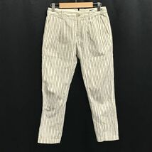 日本製★ジャーナルスタンダード★ストライプ柄/クロップドパンツ【36/レディースS/股下62cm/ベージュ×紺】Pants/Trouser◆BH590_画像1