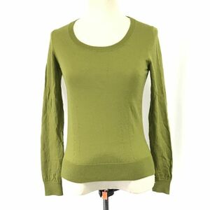 エヴー/et vous★ウール100％/ラウンドネックセーター/薄手【36/レディースS/若草色/bright green】Tops/Shirts/Sweater◆BH597