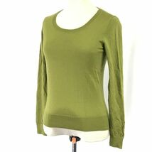 エヴー/et vous★ウール100％/ラウンドネックセーター/薄手【36/レディースS/若草色/bright green】Tops/Shirts/Sweater◆BH597_画像2