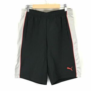 プーマ/PUMA★ハーフパンツ/トレーニングウェア【メンズM/股下26cm/黒×グレー/black×gray】Pants/Trouser◆BH598