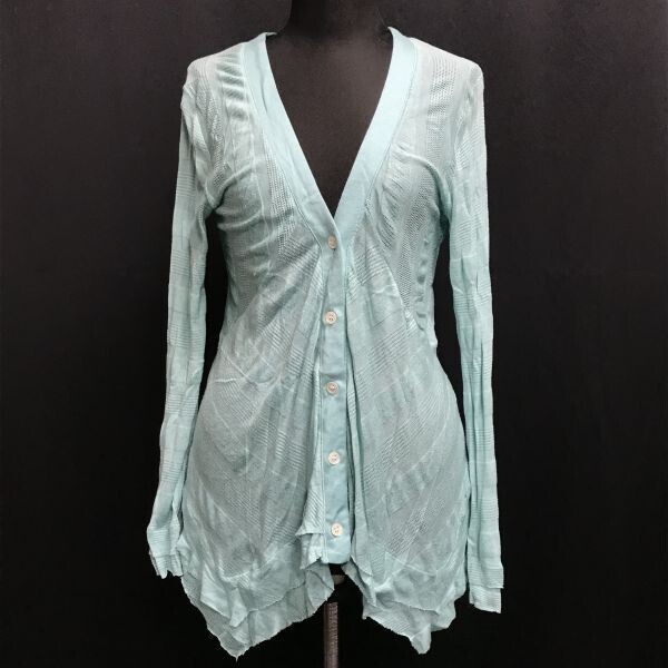 日本製★アバハウス・ドゥヴィネット/Abahouse Devinette★レースニットカーディガン【レディースM/ミントグリーン】cardigan/Tops◆BH354