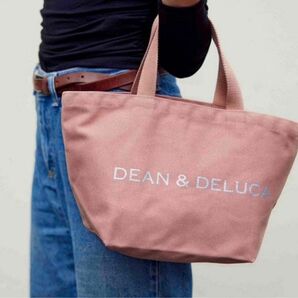 DEAN & DELUCA 大人気トートバッグ L☆コーラルピンク☆ロゴラメ新品、未使用