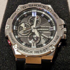 (良品 稼働) G-SHOCK GST B100 1AJF G-STEEL メタル タフ ソーラー Bluetooth 防水 / ブラック シルバー カシオ 腕時計 Gスチール 5513 JAの画像2