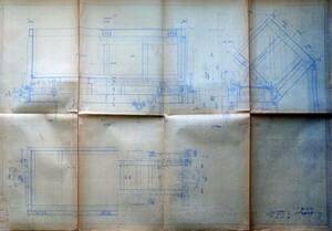 f24030819〇常磐炭鉱納 鉄製片開ダンプカー組立図 青焼図面 炭鉱機械文献書類図面 炭鉱歴史参考資料 昭和２０年代後半朝鮮特需の頃