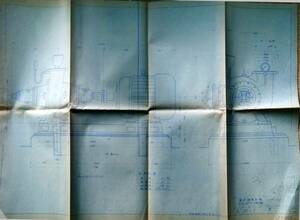 f24030821〇常磐炭鉱納 ポンプ据付組立図 磐崎鉱選炭場 青焼図面 炭鉱機械文献書類図面 炭鉱歴史参考資料 昭和２０年代後半朝鮮特需の頃