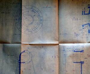 f24030836〇常磐炭鉱納 サンドポンプ分解図１ 青焼図面 炭鉱機械文献書類図面 炭鉱歴史参考資料 昭和２０年代後半朝鮮特需の頃〇和本古書