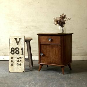 V-881* W45×D35×H53 small old cheeks material. cabinet side cabinet antique storage shelves Vintage store furniture stk