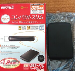 バッファロー BUFFALO ポータブルハードディスク HDD 320GB