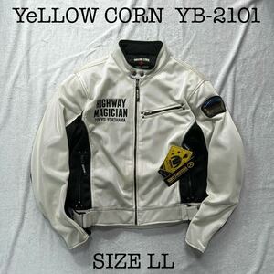 YeLLOW CORN YB-2101 IV LLサイズ イエローコーン チタンプレート付メッシュジャケット 切り文字牛革 A60307-9