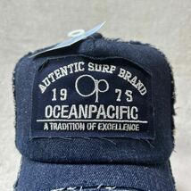 ★ OCEAN PACIFIC OP オーピー メッシュキャップ キャップ 帽子 フリーサイズ OPG-HL002-45 ロゴワッペン ダメージ加工 A40525-5_画像3