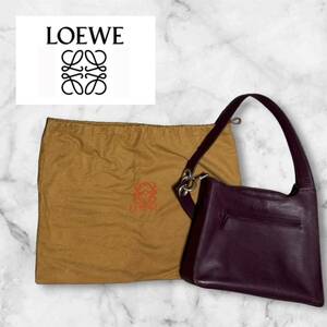 LOEWE ワンショルダー　紫　バッグ