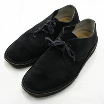 名作 Clarks クラークス デザートブーツ Desert Boot Low Black 26.5cm スエード 黒 革靴 プレーントゥ_画像1