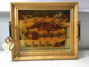 Art hand Auction Charles Wysocki 그림 크리스마스 트레이 액자 내부, 삽화, 그림, 다른 사람