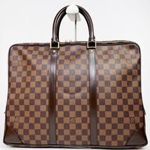 LOUIS VUITTON【美品】ダミエ エベヌ ポルトドキュマン N41124 ブリーフケース ビジネスバッグ パドロック レザー メンズ ルイヴィトン_画像3