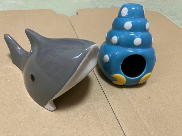 ハムスター　ハウス　陶器　サメ　こすぷれハウス　ヤドカリ　餌入れ　餌箱