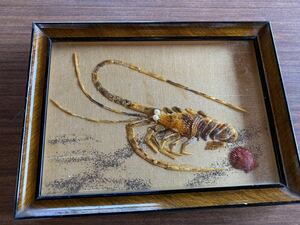 【送料無料】額装 置物　伊勢海老　23x17cm