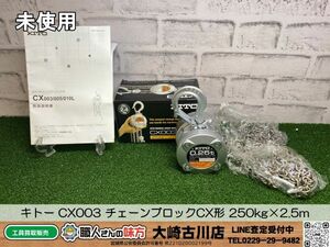 SFU【20-240327-KS-9】キトー CX003 チェーンブロックCX形 250kg×2.5m【未使用品 併売品】