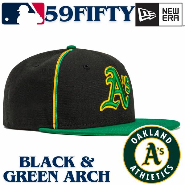 【海外限定】ニューエラ オークランド アスレチックス 59FIFTY ブラック new era Oakland athletics