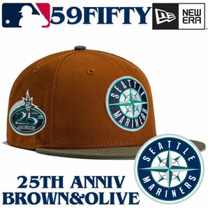 【海外限定】ニューエラ シアトルマリナーズ 59FIFTY ブラウン オリーブ Seattle Mariners new era 