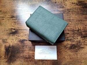  new goods unused *mi ref .tsulie2 P25k Ad reti green × chocolate emipiumillefoglie Ⅱ leather purse 