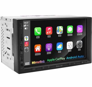 カーオーディオ 7インチ2DINディスプレイオーディオ/ステレオレシーバー 有線Apple CarPlay/AndroidAuto対応