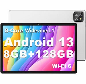 タブレット 10インチ wi-fiモデル Android13 8GB +128GB+1TB拡張可能 8コア CPU Widevine L1 WiFi 6モデル 6000mAh大容量バッテリー