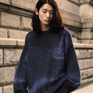 MOHAIR BLEND JACQUARD SHAGGY KNIT ニット