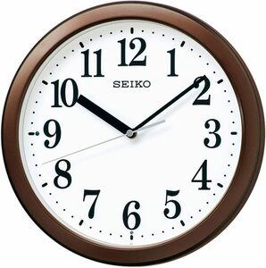 セイコークロック(Seiko Clock) セイコー クロック 掛け時計 電波 アナログ コンパクトサイズ 茶メタリック 直径28