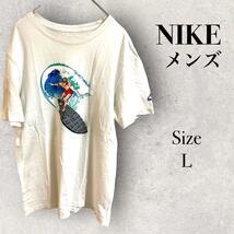 GS1548 ナイキ【L】NIKE メンズ　半袖シャツ　ホワイト　ビックロゴ_画像1