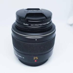 LEICA DG SUMMILUX 25mm/F1.4 ASPH. H-X025　レンズキャップ　マウントキャップ　プロテクトフィルター付き　中古美品