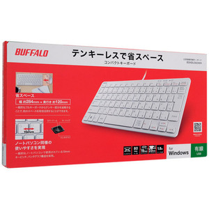 BUFFALO バッファロー 有線コンパクトキーボード BSKBU300WH ホワイト [管理:1000022067]