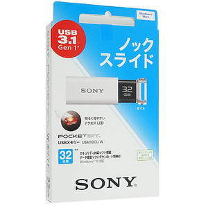 【ゆうパケット対応】SONY USBメモリ ポケットビット 32GB USM32GU W [管理:2042240]