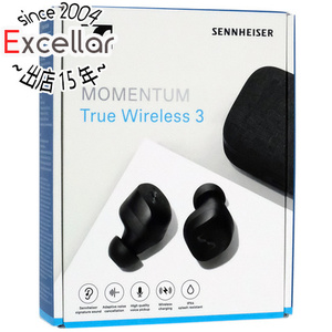 【新品(開封のみ)】 SENNHEISER製 完全ワイヤレスイヤホン MOMENTUM True Wireless 3 MTW3-BLACK [管理:1100055308]