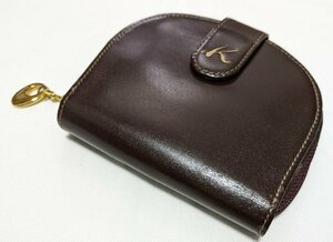 ■キタムラ ２つ折り財布 レザー 焦げ茶 Kitamura■