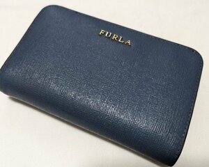 ■フルラ ２つ折り財布 レザー ダックブルー FURLA■