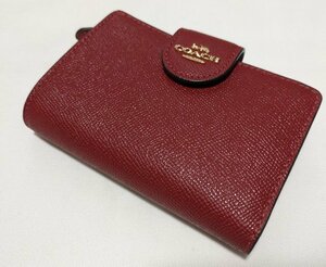 ■コーチ ２つ折り財布 レザー 赤 COACH■