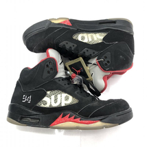 【中古】Supreme×NIKE AIR JORDAN 5 Retro Black サイズ27.5cm 824371-001 シュプリーム ナイキ エアジョーダン[240091349157]_画像6