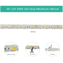 LEDテープライト ホワイト 白 12V 5m 防水 5050SMD 切断可 両面テープ付き 白ベース 300連 【送料無料】_画像2